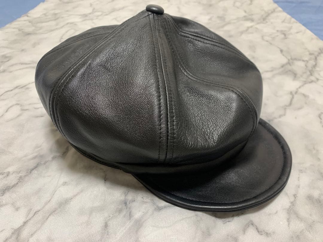 【美品】レックハッター ラムレザー 帽子 本革 キャップ　M