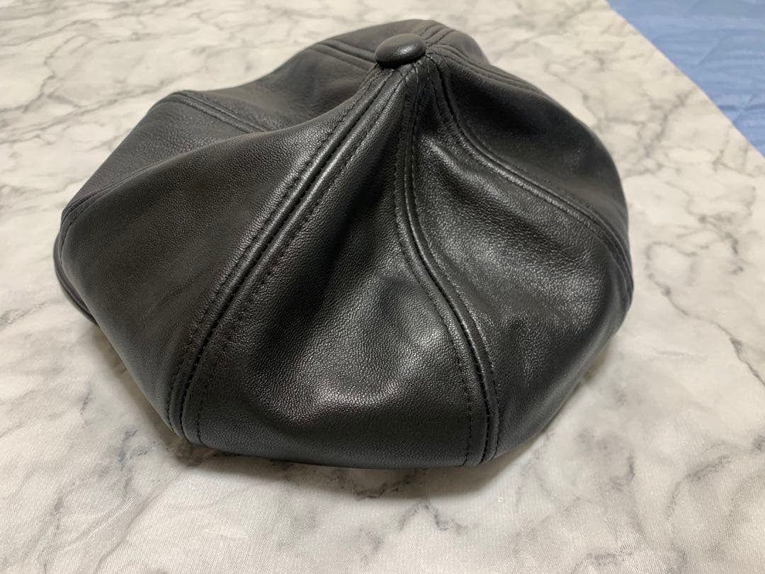 【美品】レックハッター ラムレザー 帽子 本革 キャップ　M
