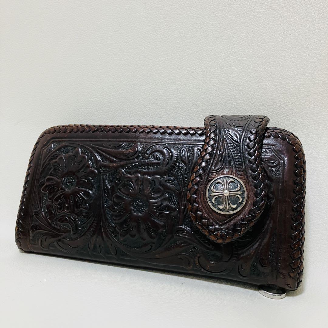 【極美品✨】SAAD 長財布 レザー カービング ブラック Surd SAAD サード カービング ロングウォレット 長財布 ブラック