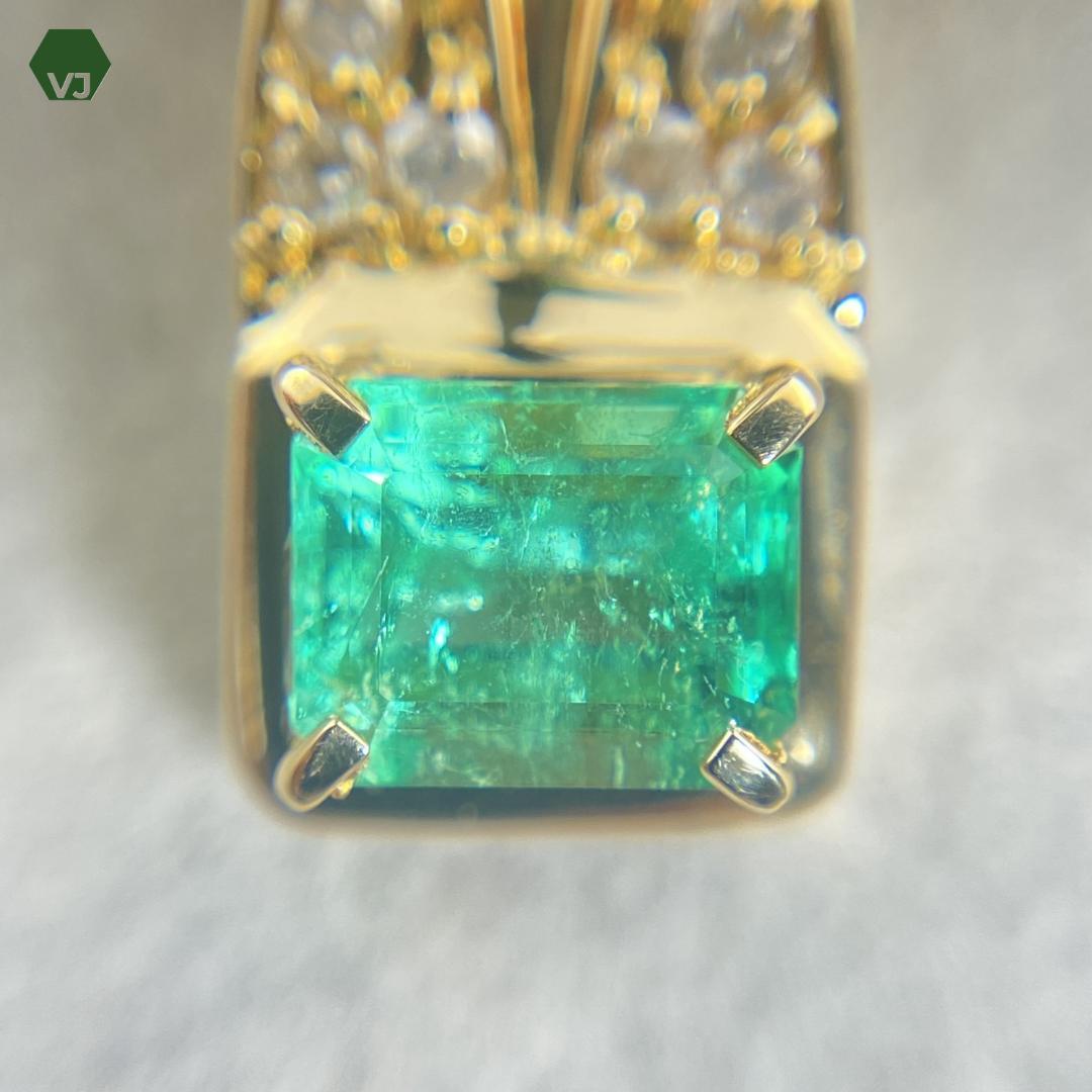 【23-2】エメラルド　ダイヤモンド　ネックレス　E0.8ct D0.2ct 7