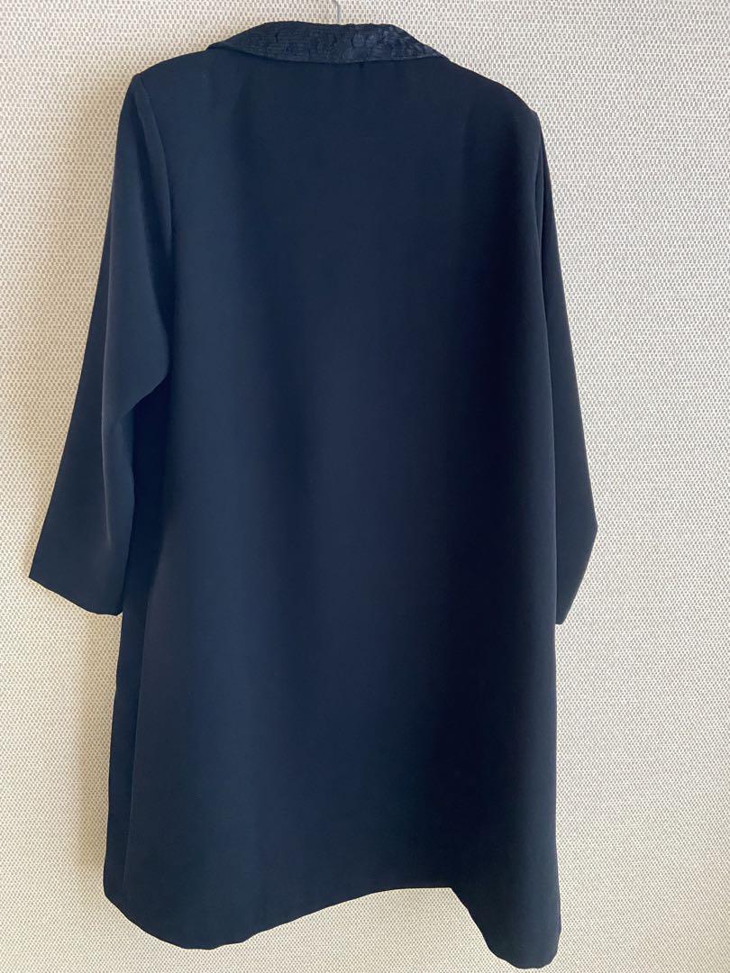 フォーマル襟レースワンピース ブラックフォーマル 前開き　大きいサイズ　礼服