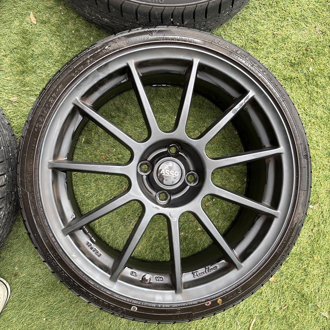 ひ*。様 ASSO 17インチ マットブラックホイールセット