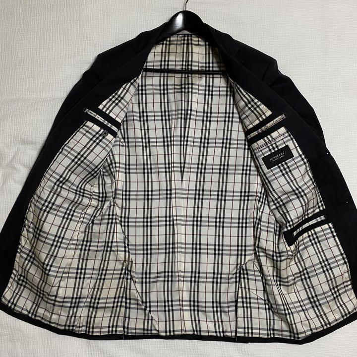 BURBERRY BLACK LABEL 銀ボタン テーラードジャケット 黒（良品