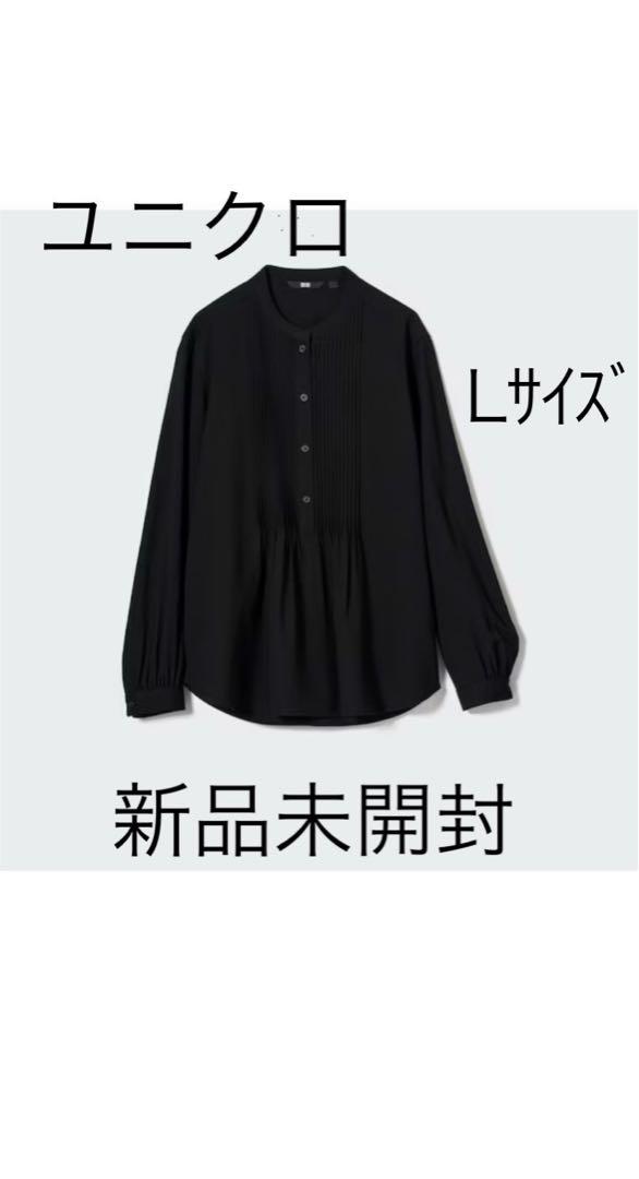 ユニクロ　レーヨンピンタックプルオーバーブラウス