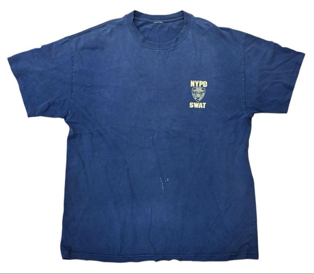 90s NYPD ポリスバッジ バックロゴ グラフィックプリント t