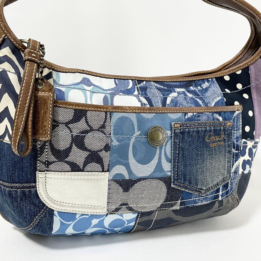 COACH コーチ　ワンショルダーバッグ デニム バイカラー　【美品】 コーチ(COACH)|バイカラーデニムショルダーバッグ|HARDOFFオフ