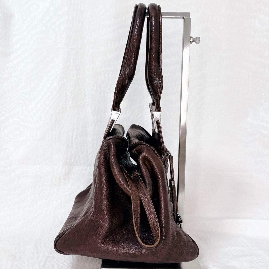 DIESEL archive 00's レザー ハンドバッグ y2k ブラウン（【中古