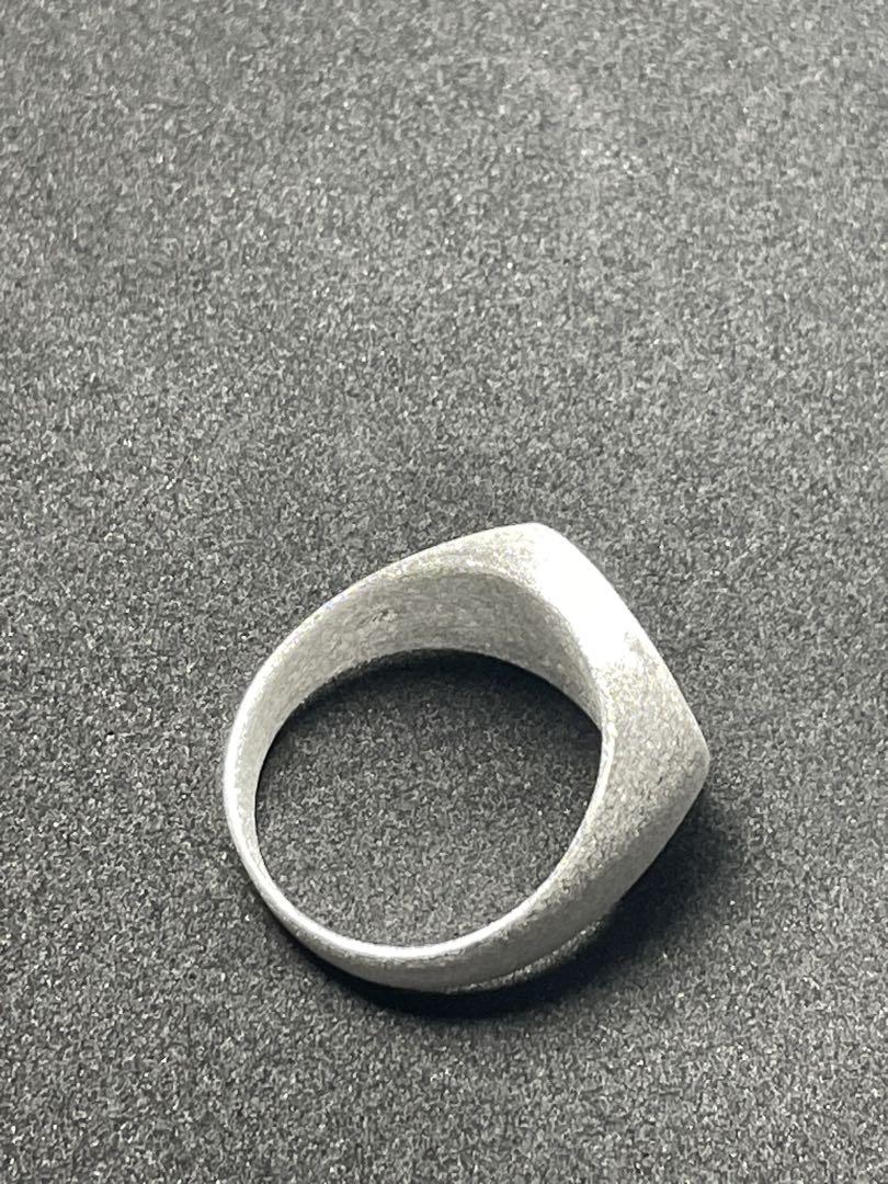 オーバル艶消しマットスターリングシルバーリングSILVERシグネット21.5号ぜ