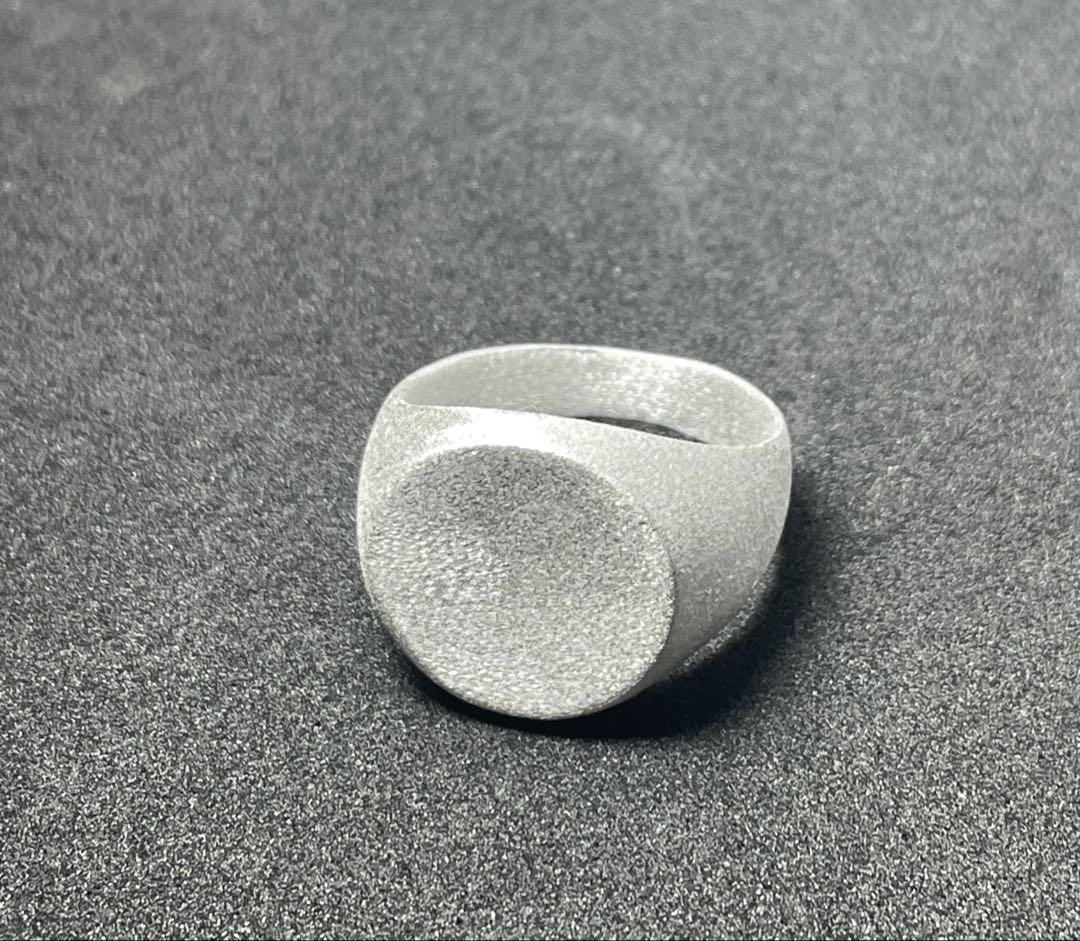 オーバル艶消しマットスターリングシルバーリングSILVERシグネット21.5号ぜ