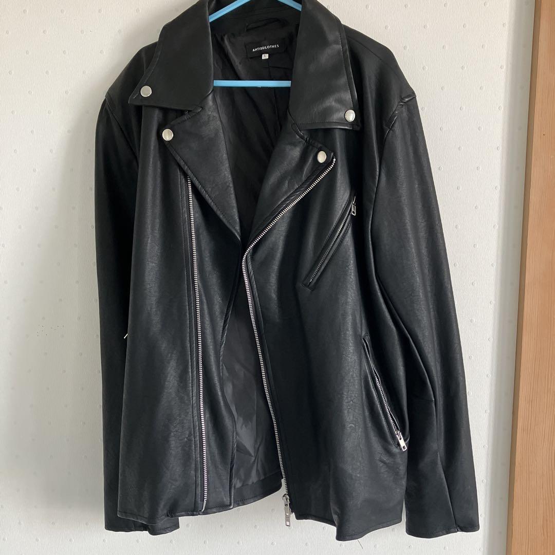 ブラックレザーシングルライダースジャケット