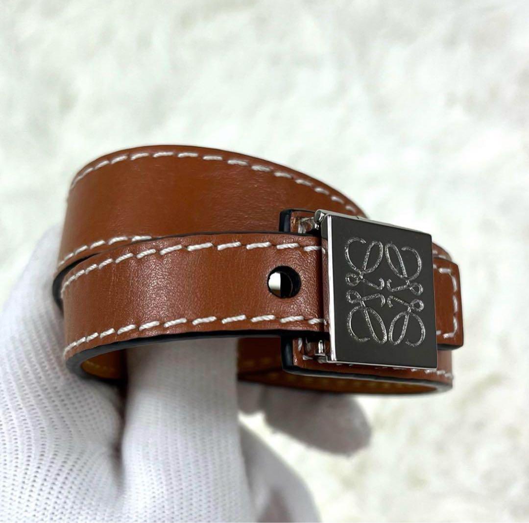 超入手困難✨日本未入荷　ロエベ　Thin ブレスレット　タン　本革　アクセサリー
