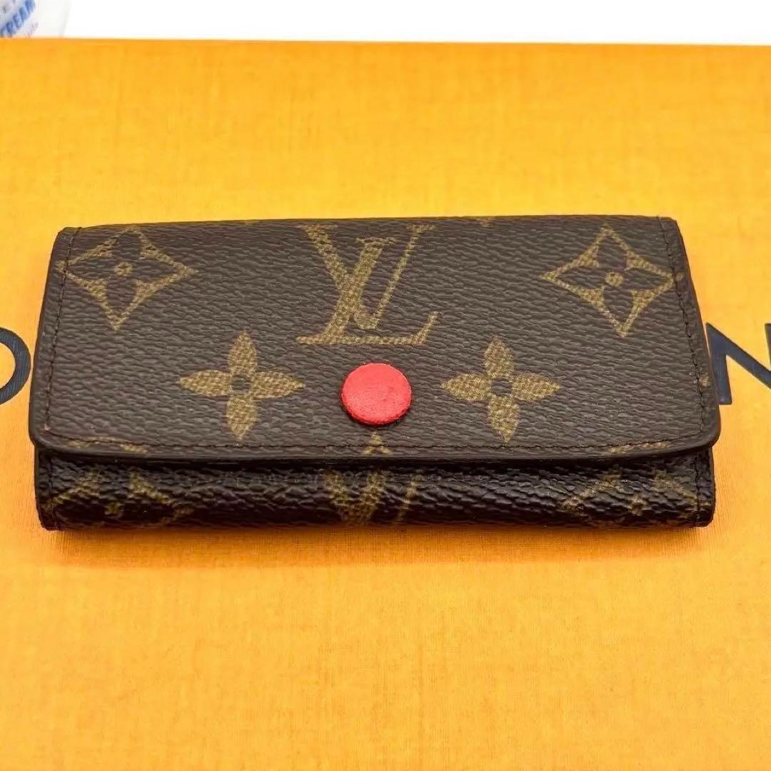 美品　付属品　キーケース　モノグラム　ミュルティクレ4 オレンジ h87 ミュルティクレ4 モノグラム オレンジ キーケース ルイ
