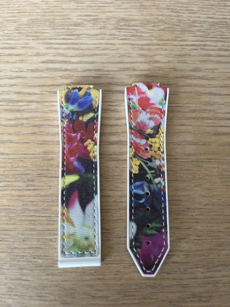 HUBLOT ラバーベルト ホワイト 花柄