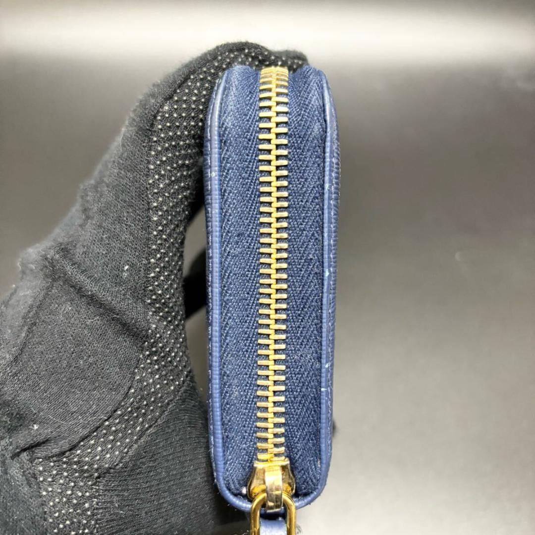 極美品/付属品完備✨プラダ 長財布 ヴィッテロムーブ ネイビー レザー