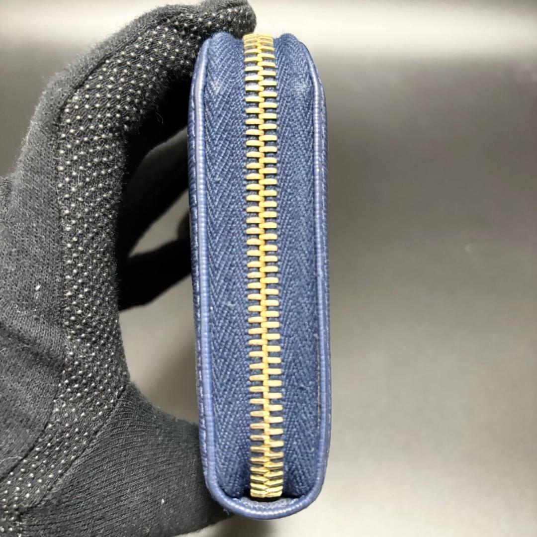 極美品/付属品完備✨プラダ 長財布 ヴィッテロムーブ ネイビー レザー