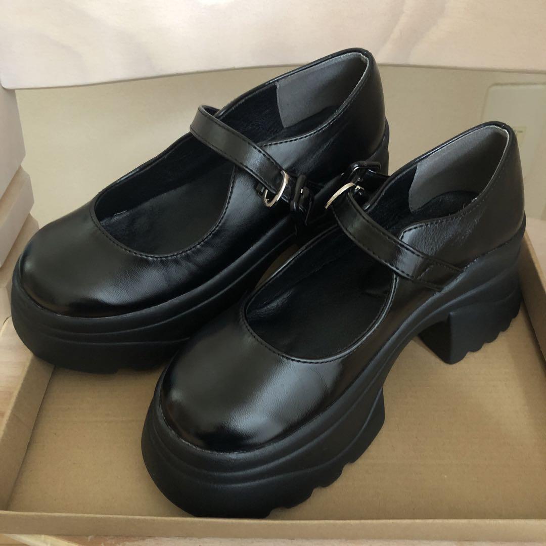美品 カスタネ 厚底メリージェーンシューズ 36