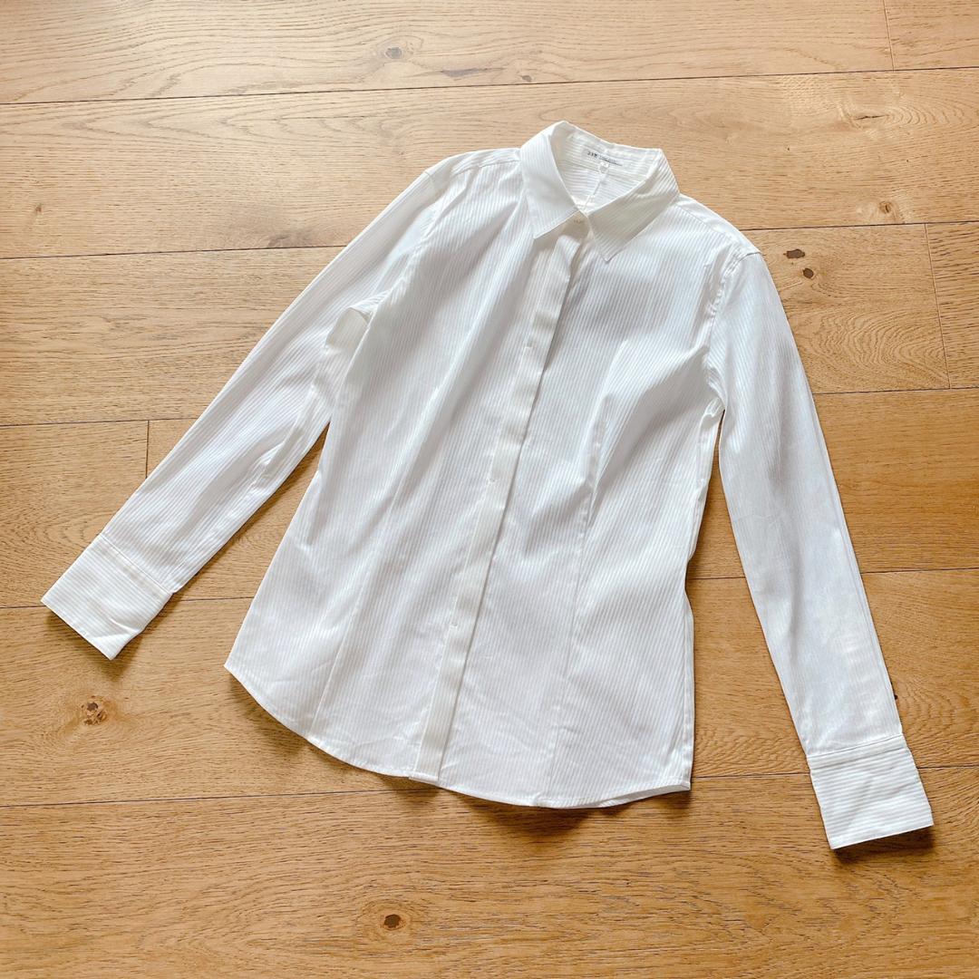 新品　23区　ブラウス　白　ストライプ　フォーマル　サイズ38　M