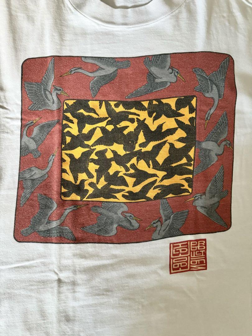 90s ビンテージ Tシャツ/グラフィックムービーアートエッシャー風Lサイズ年代