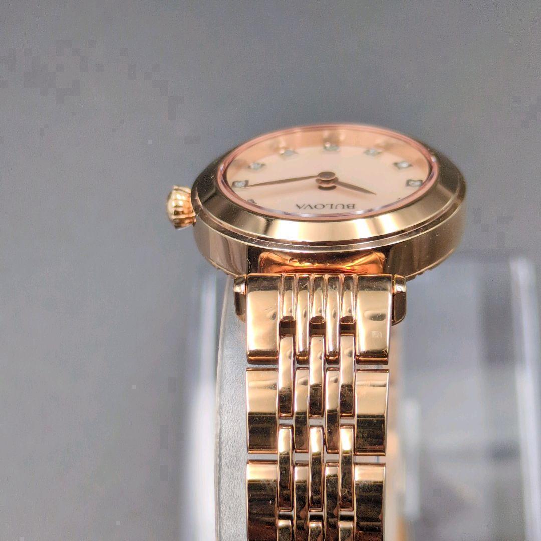 極美品 BULOVA ブローバ 11P ローズゴールド