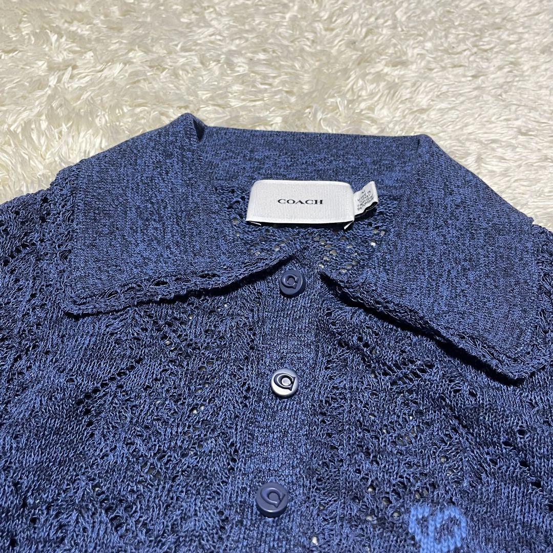 COACH クロップド ニット ポロ トップ