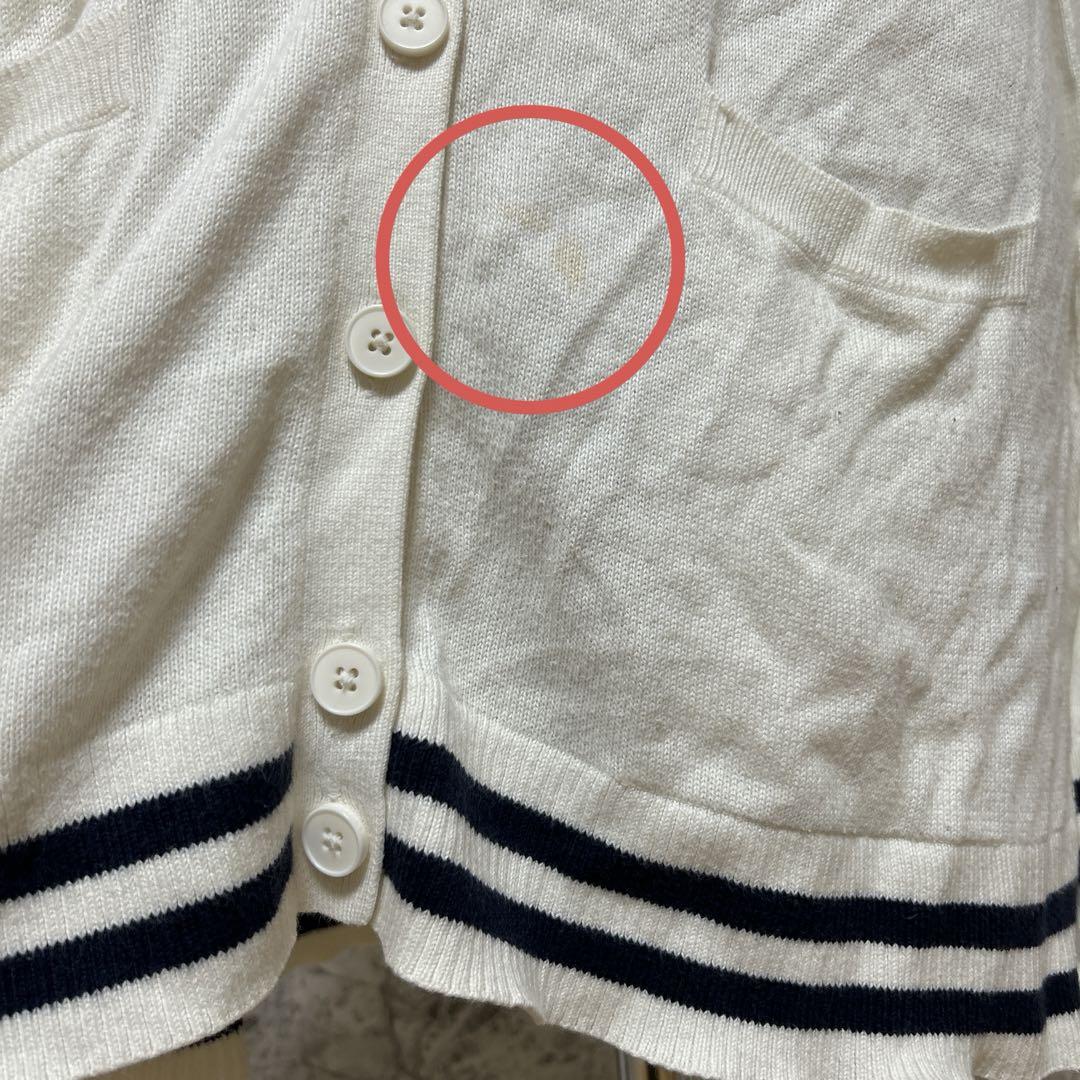 LACOSTE ラコステ 長袖Vネックカーディガン【L】白 スクール 可愛い 画像8