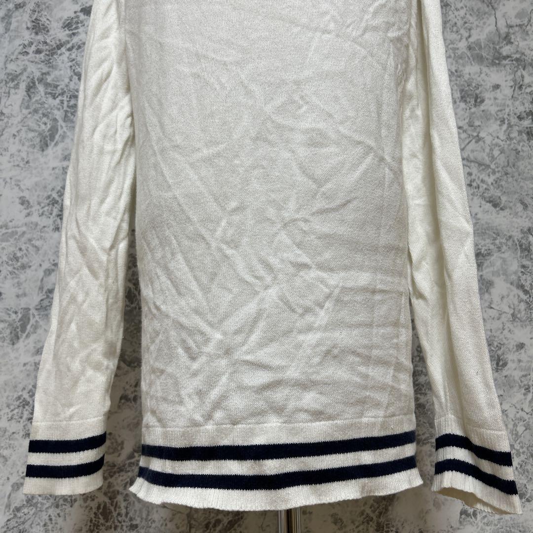 LACOSTE ラコステ 長袖Vネックカーディガン【L】白 スクール 可愛い 画像9