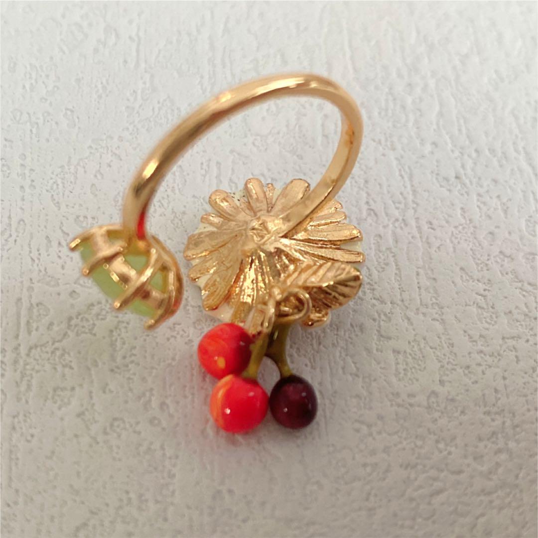 免税店 通販 レネレイド 天然ストーン 花&チェリー リング 免税店 通販 レネレイド 天然ストーン 花&チェリー リング