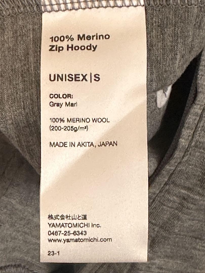 山と道 100% Merino Zip Hoody S グレー