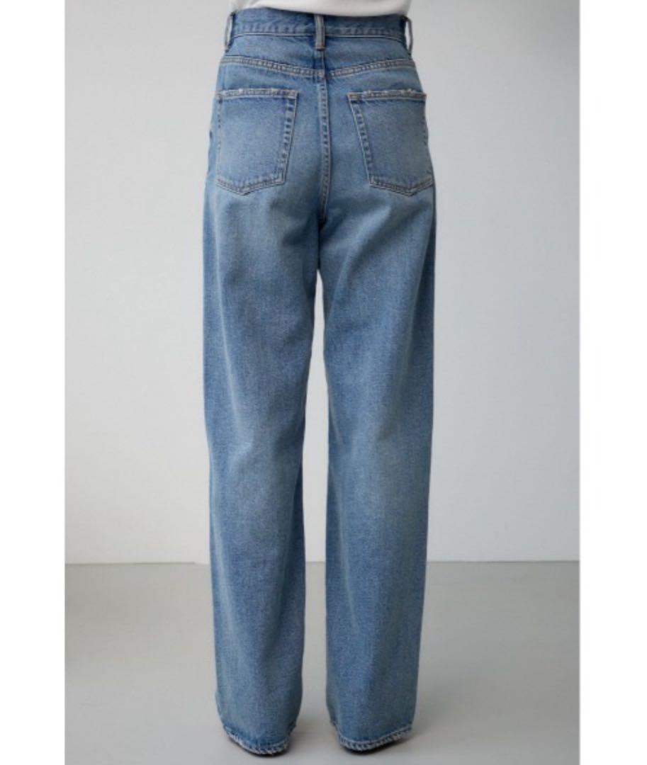 桜並木　　　AZUL DENIM ハイウエストワイドデニム　ライトブルー