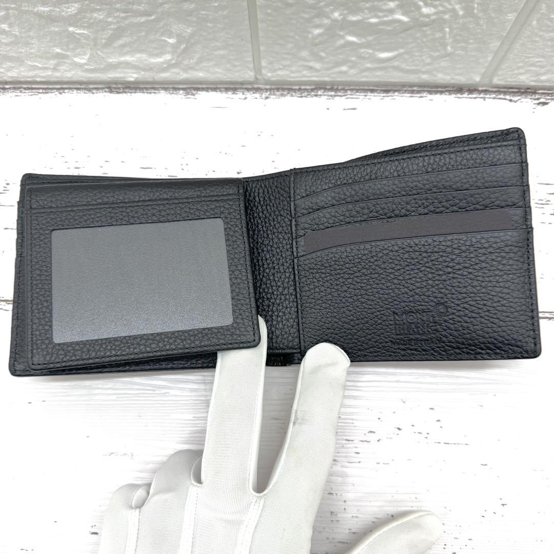 【新品・未使用】 モンブラン　折り財布　レザー　シボ革