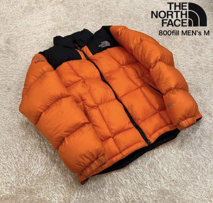 THE NORTH FACE 800フィル ローチェダウン オレンジ 黒 M