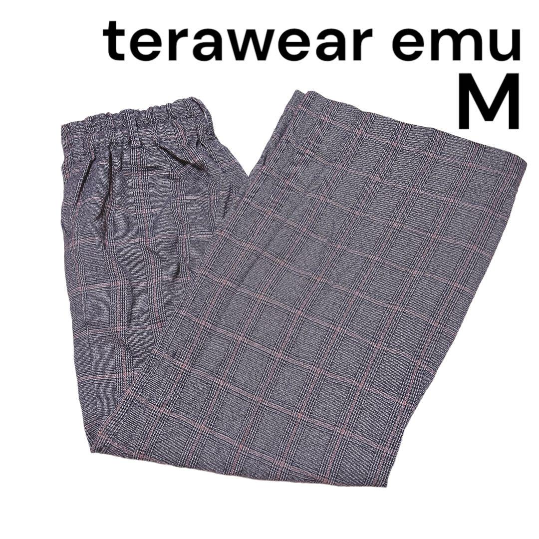 ⭐️terawear emu⭐️チェック ズボン パンツ M 腰ゴム おまけベルト