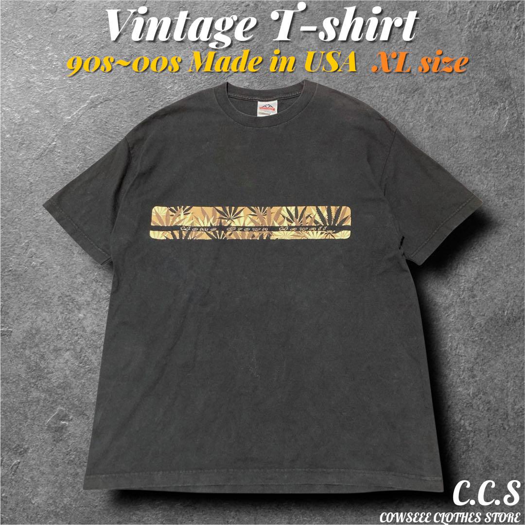 90s~00sUS古着　ヴィンテージ大麻プリントTシャツ　USA製XL アメカジ