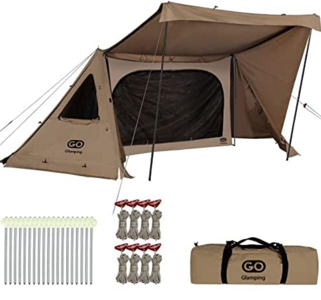 GOGlamping パップテント 煙突窓 TC素材 ポリコットンテント 難燃
