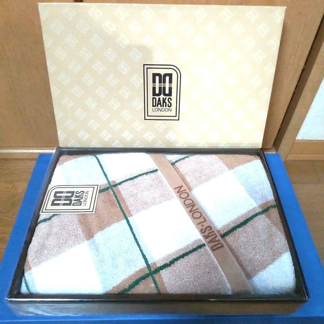 [未使用]DAKS チェック柄 バスタオル