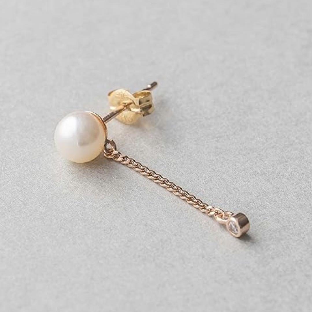 【限定値下】ete パール&ビジュー チェーン ピアス (PG)