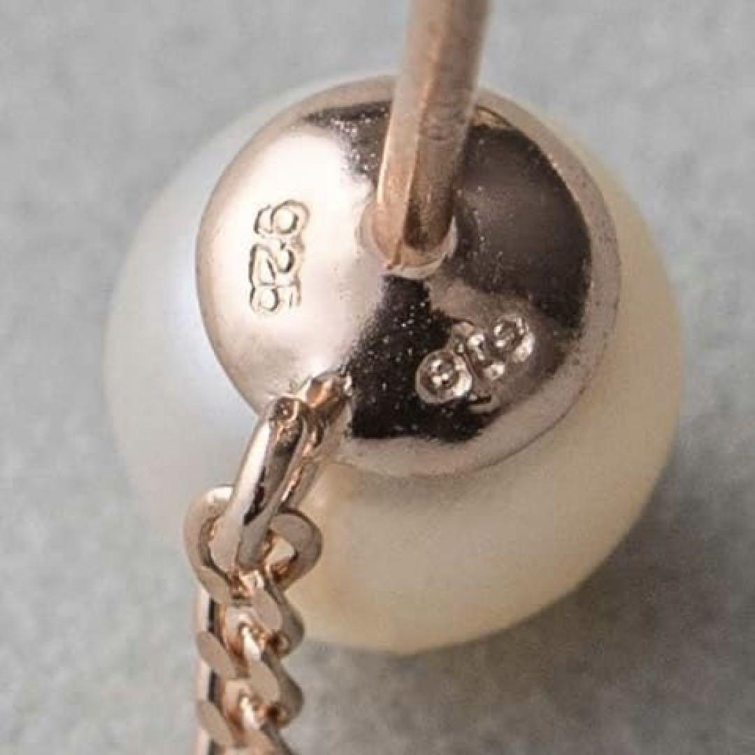 【限定値下】ete パール&ビジュー チェーン ピアス (PG)