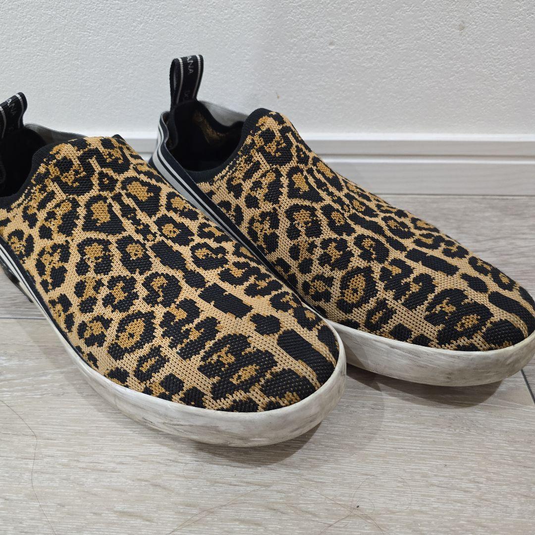【レオパード】D&G NS1 レオパードプリントスリッポンスニーカー Dolce & Gabbana NS1 スリッポンスニーカー コットン レオパード