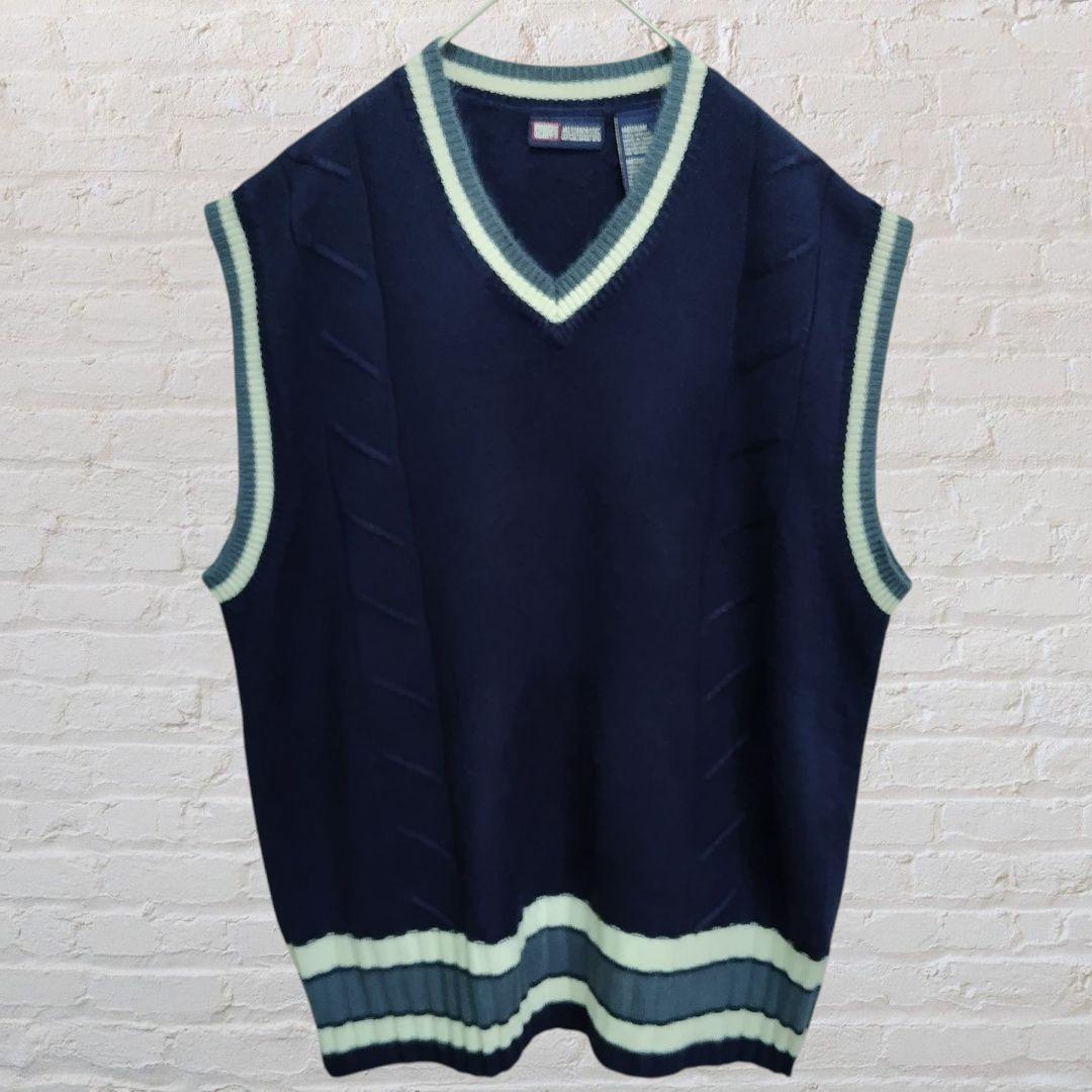 フェイデッドグローリー チルデンベスト Vネック ベスト 3D ニットベスト M