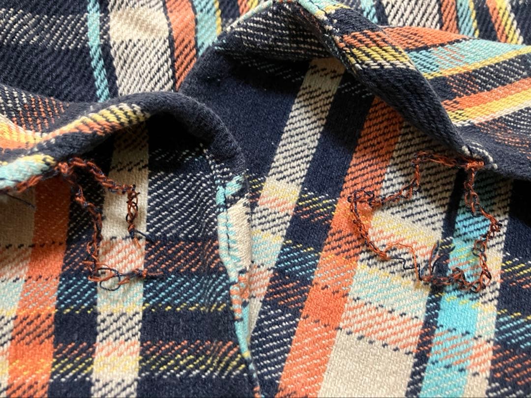 Studio D'Artisan チェック柄デニムシャツ バックプリント 稀少 Studio D'Artisan チェック柄デニムシャツ バックプリント 稀少