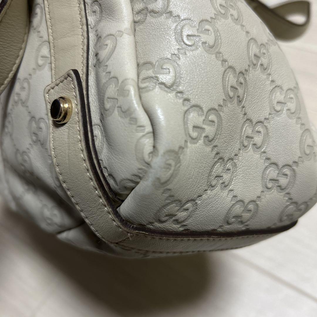 美品★GUCCI バッグ★シマ /G G /アイボリー/レザー/ハンドバッグ