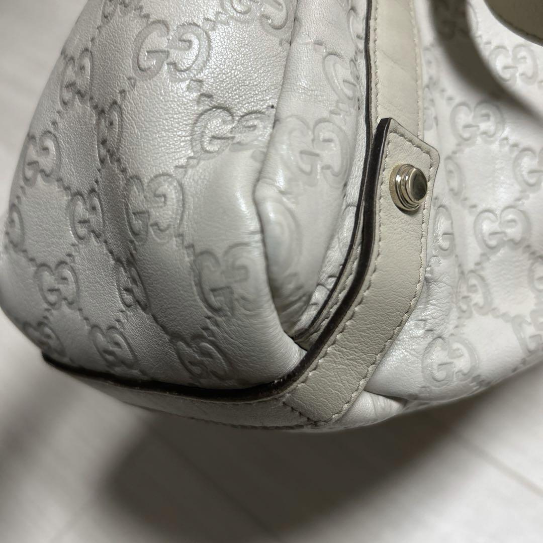 美品★GUCCI バッグ★シマ /G G /アイボリー/レザー/ハンドバッグ