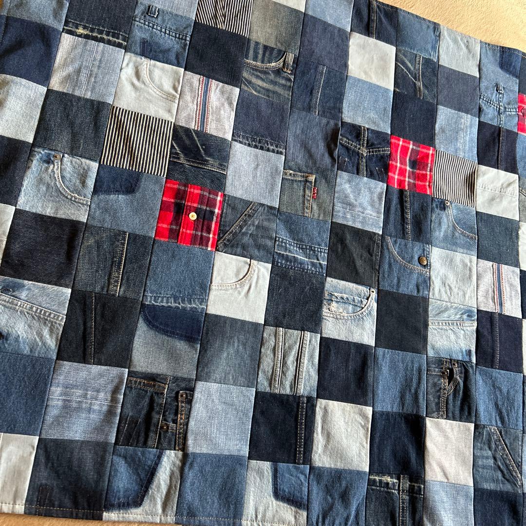 デニムリメイクビックサイズブランケットラグマルチカバー NEXPOTALLINN_EU