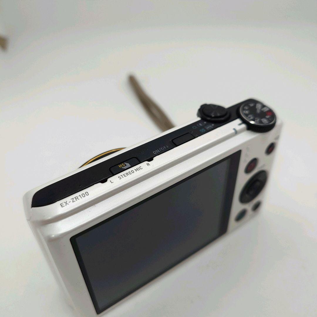 在庫処分 激安 CASIO EXILIM デジカメ EX-ZR100 ホワイト ジャンク品 デジタルカメラ