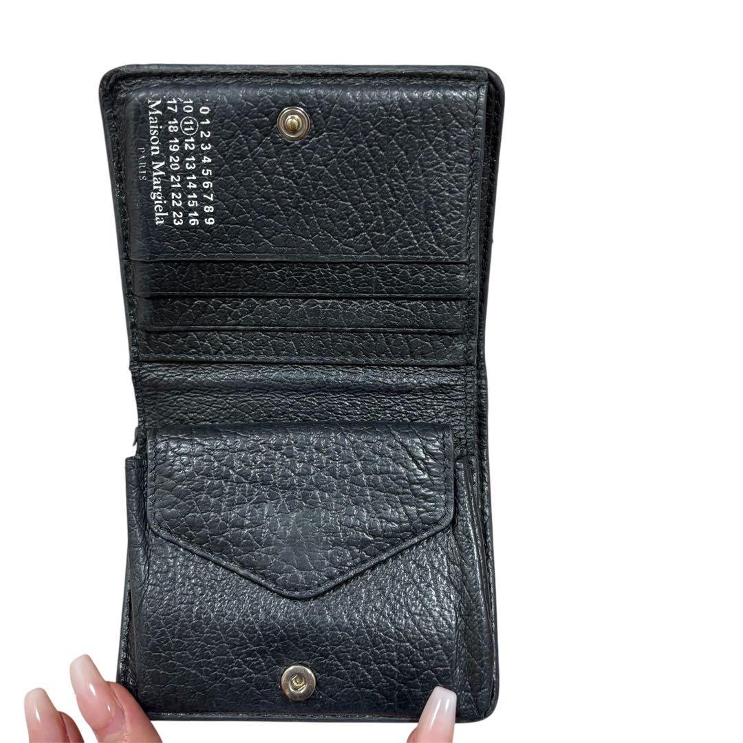 【正規品】Maison Margiela ブラックレザー 二つ折り財布