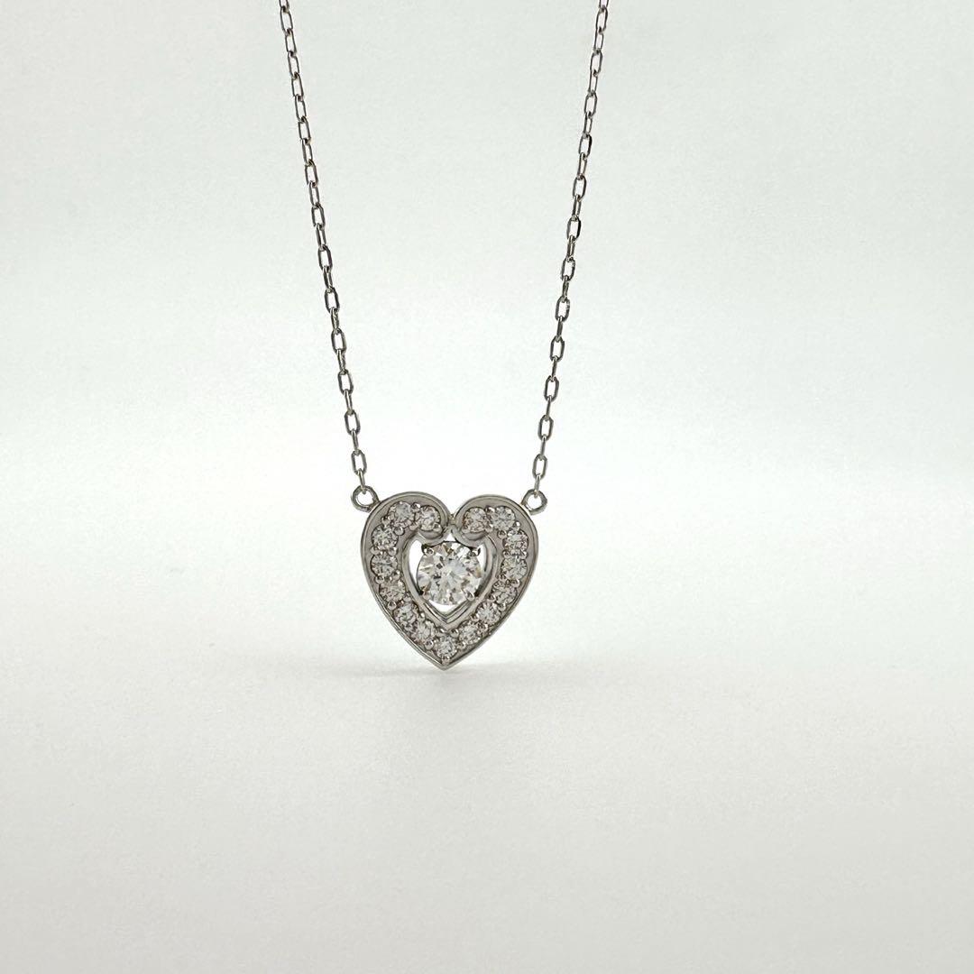 ソ付　PT　ダイヤモンド　0.305ｃｔ　0.30ｃｔ　天然石　ハートネックレス