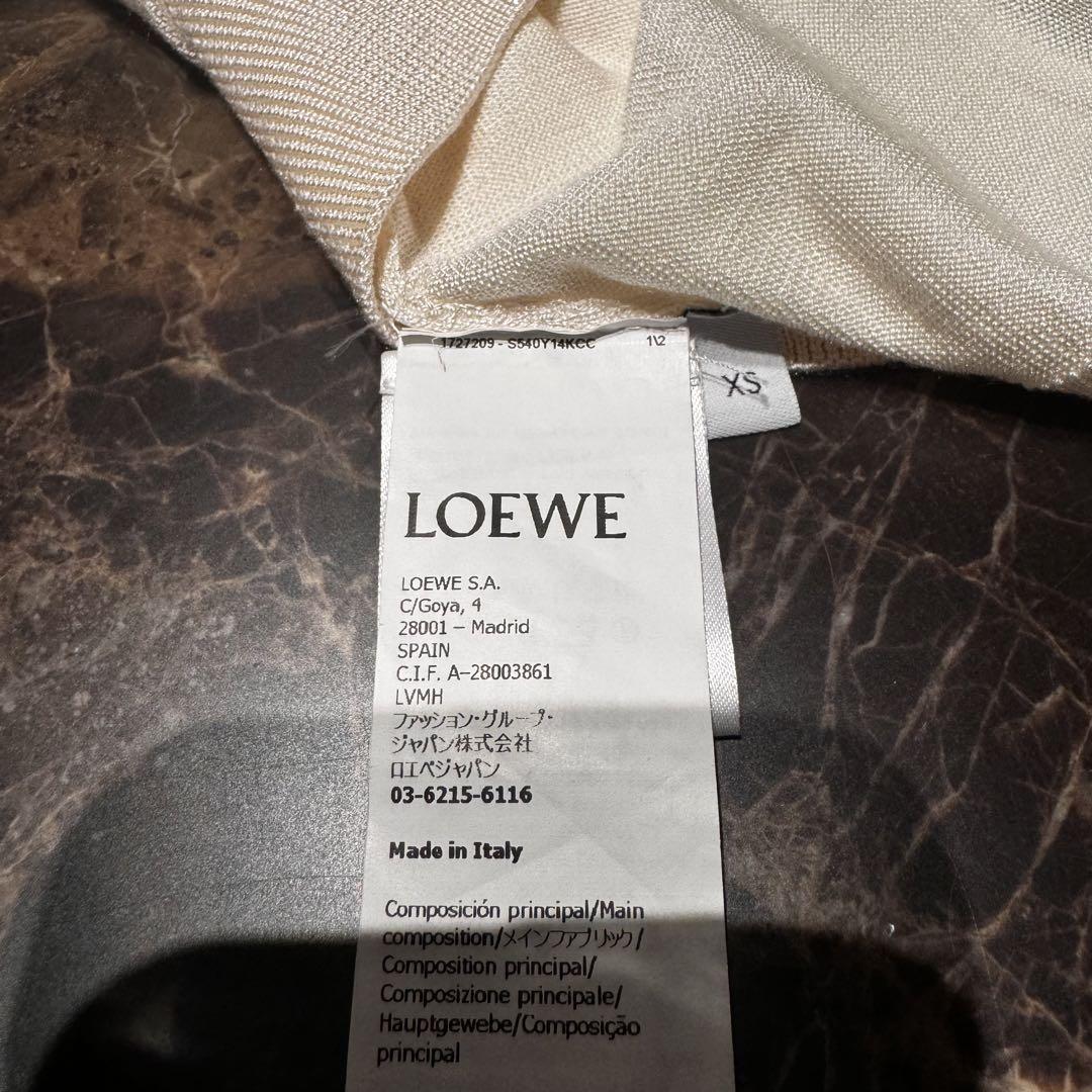 LOEWE ロエベ　ホワイト シルク ニット ポロシャツ
