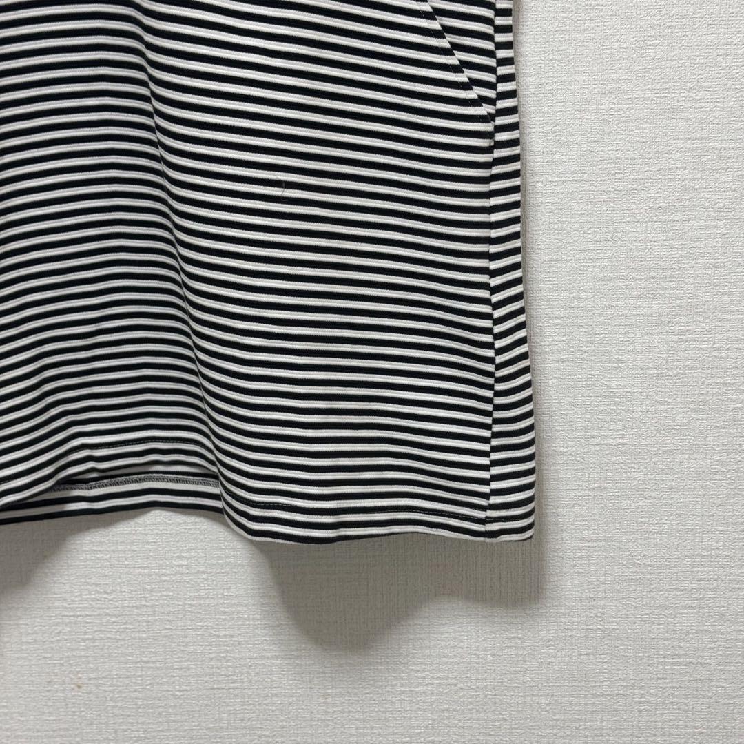 美品⭐️ LANVIN SPORT ポロワンピース M ブラック　ストライプ