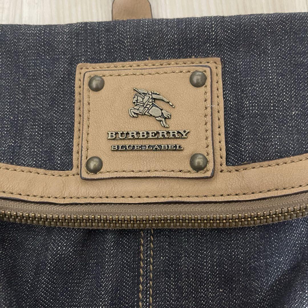 【美品】BURBERRY BLUE LABEL チェーン ショルダー デニム 画像4