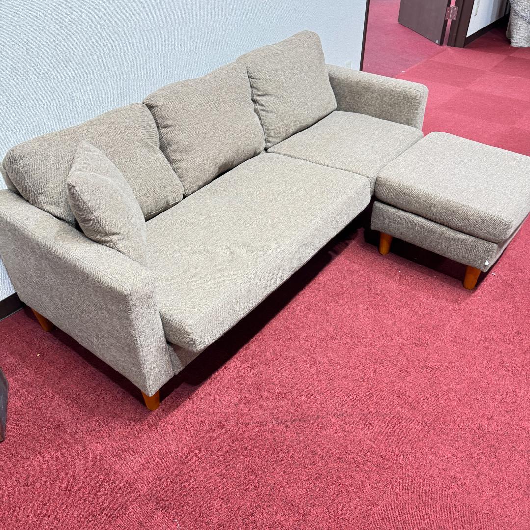 東京23区送料無料　超美品３Pソファー　オットマン付き